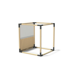 Egoe LEVA slat wall with integrated whiteboard, larch