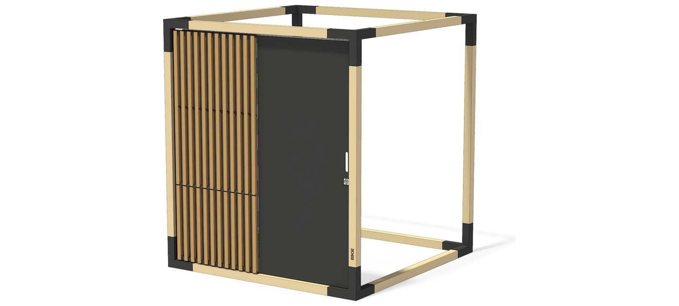 Egoe LEVA wall with sliding door, larch