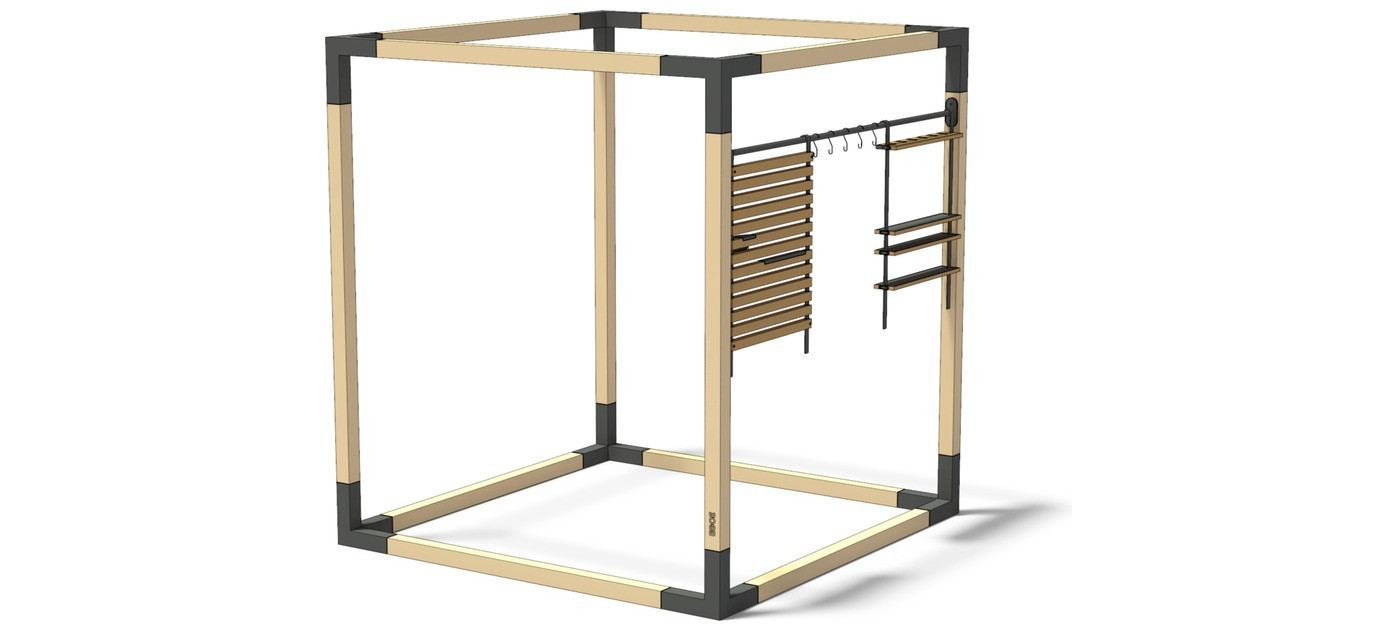 Egoe LEVA Küchengerätehalter-Set, gedämpfte Robinie