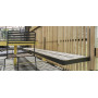 Egoe LEVA integrated bar table for single cube with plank table top, setting