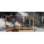 Egoe LEVA integrated bar table for single cube with plank table top, setting