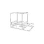 Egoe LEVA picnic single cube with integrated table, benches and ashtray table, larch, view 3
