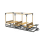 Egoe LEVA picnic double cube with integrated table, benches and ashtray table, larch