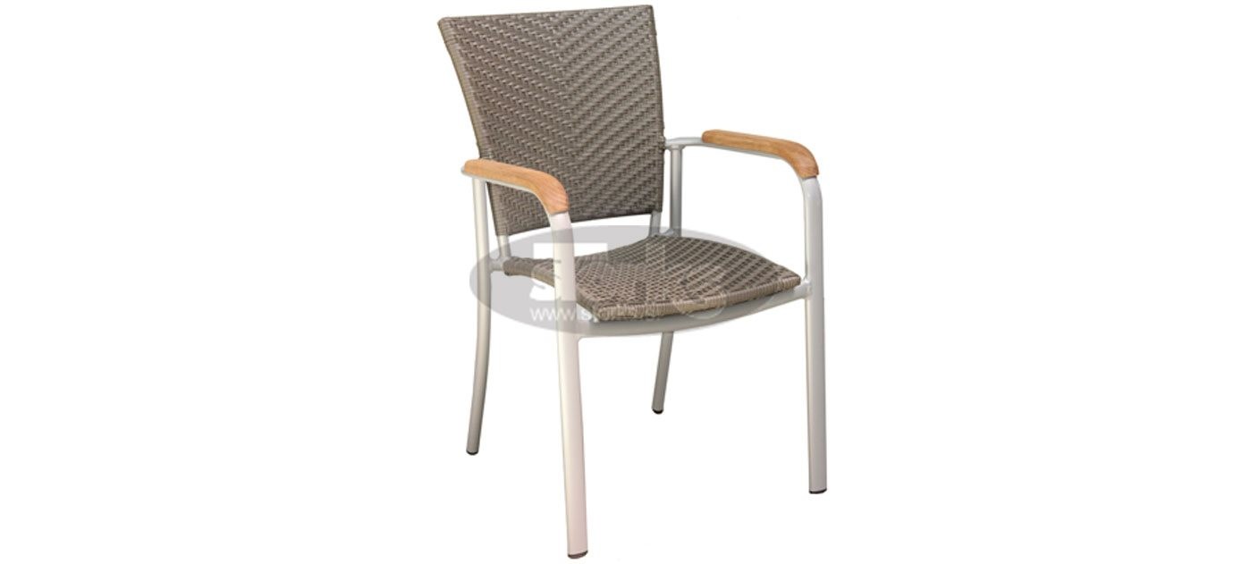 Barbados stol z rokonasloni, barva: taupe
