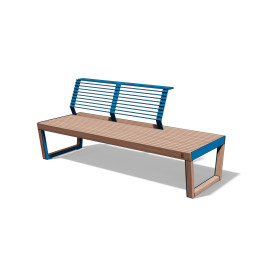 Egoe A three-seat bench with partial backrest, A1-381