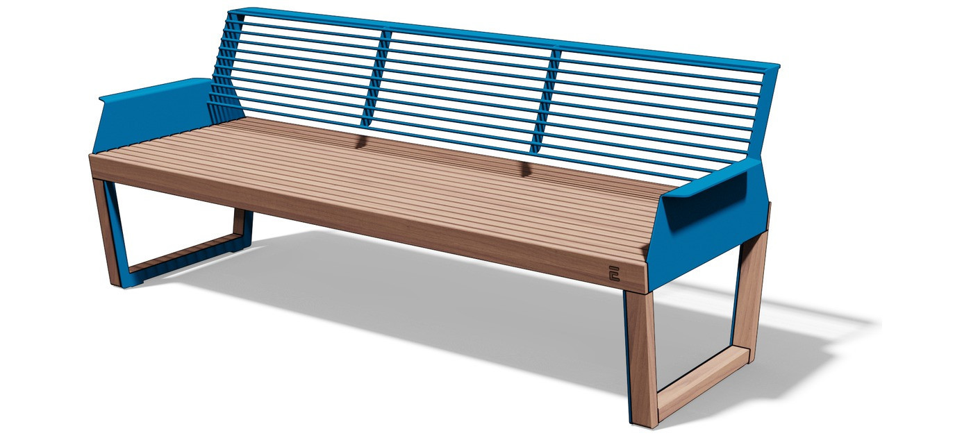 Egoe A three-seat bench with armrests, A1-361