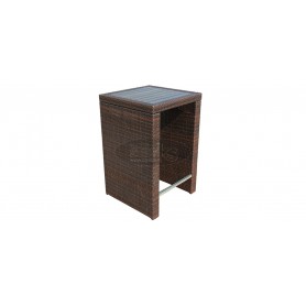 Ushape barska miza 70 x 70 cm, barva: rjavo usnje