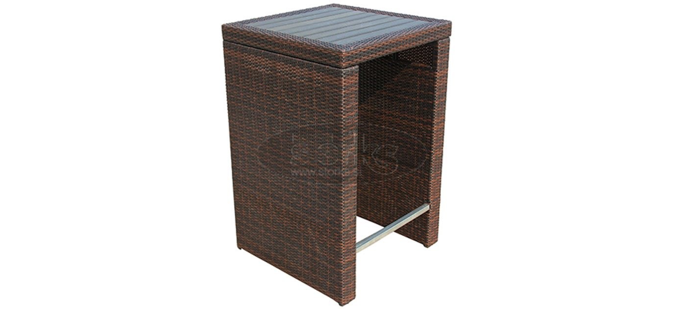 Ushape barska miza 70 x 70 cm, barva: rjavo usnje