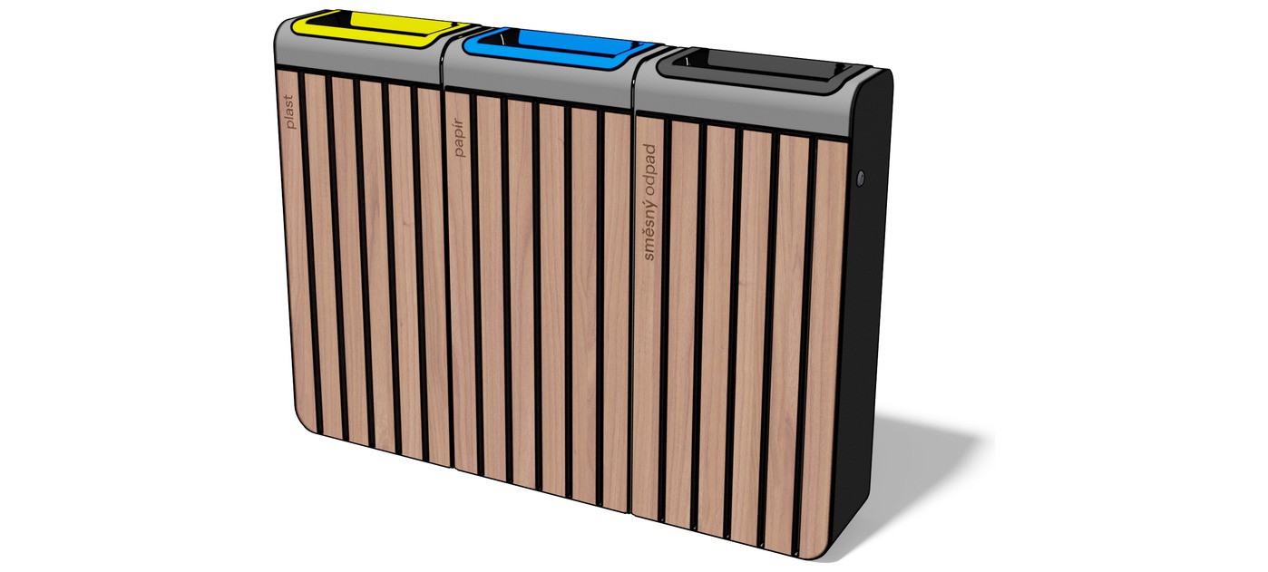 Egoe I litter bin for sorted waste 3x45l, I20-3001