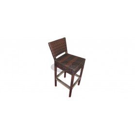 Casale open barstool with back, color: leather look brown