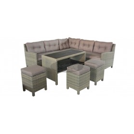 Burgundia SET, boja: grey brick or leather look brown