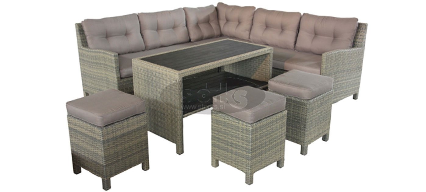 Burgundia SET, boja: grey brick or leather look brown