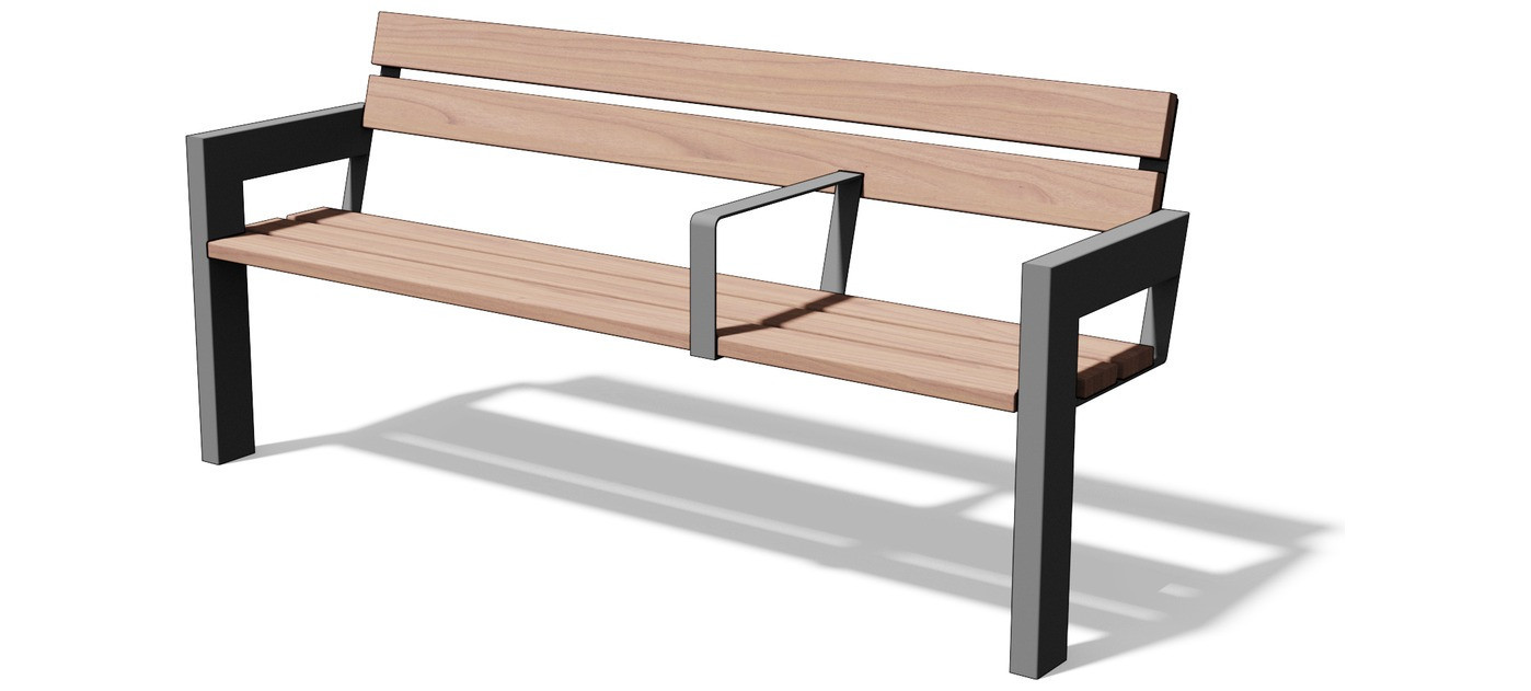 Egoe U bench with armrests, U1-151
