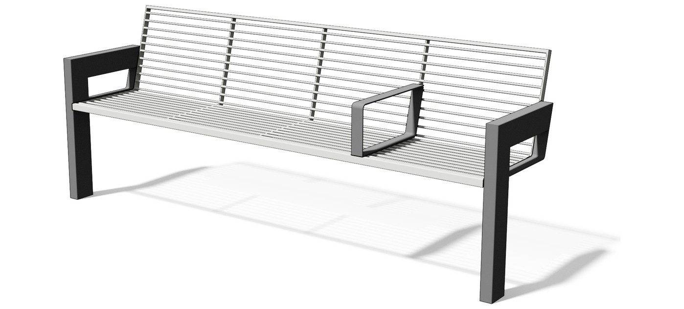 Egoe U bench with armrests, U1-190