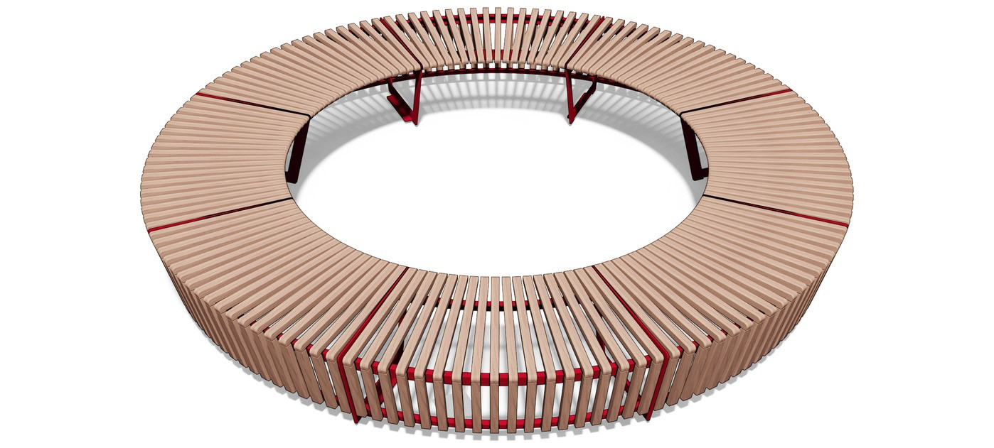 Egoe A circular bench without backrest - set, A4-SETO2
