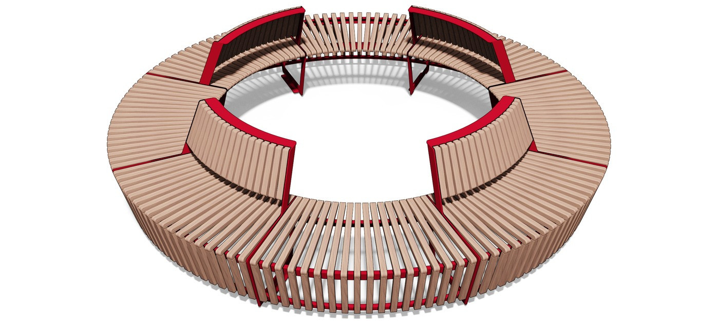 Egoe A circular bench - set, A4-SETO4