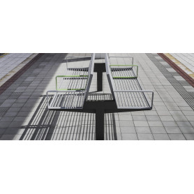 Egoe U two-sided bench with armrests on the column, U1-250, setting