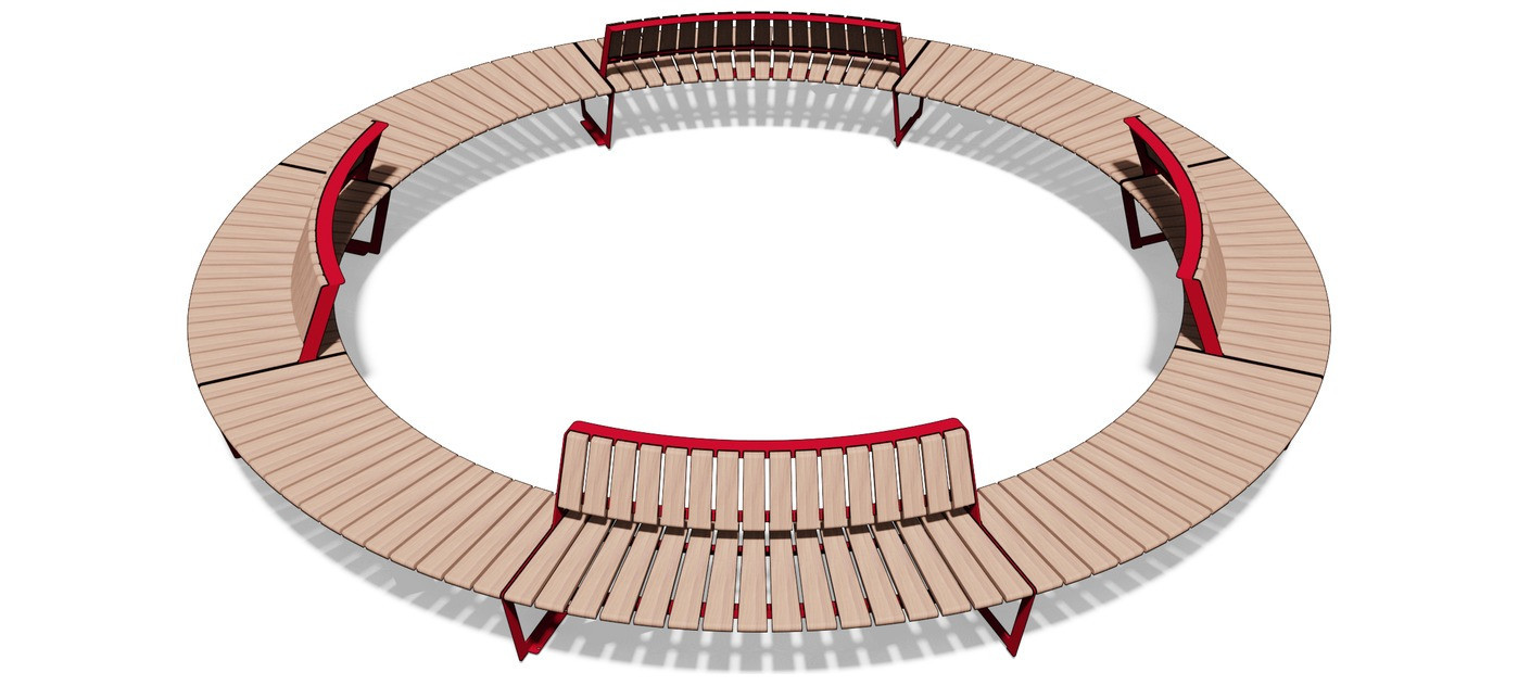 Egoe A circular bench - set, A4-SETO7