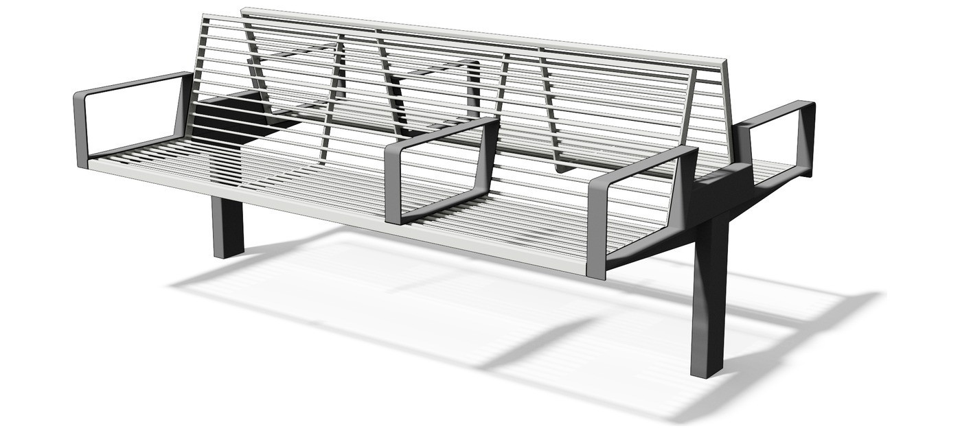 Egoe U two-sided bench with armrests, U1-391
