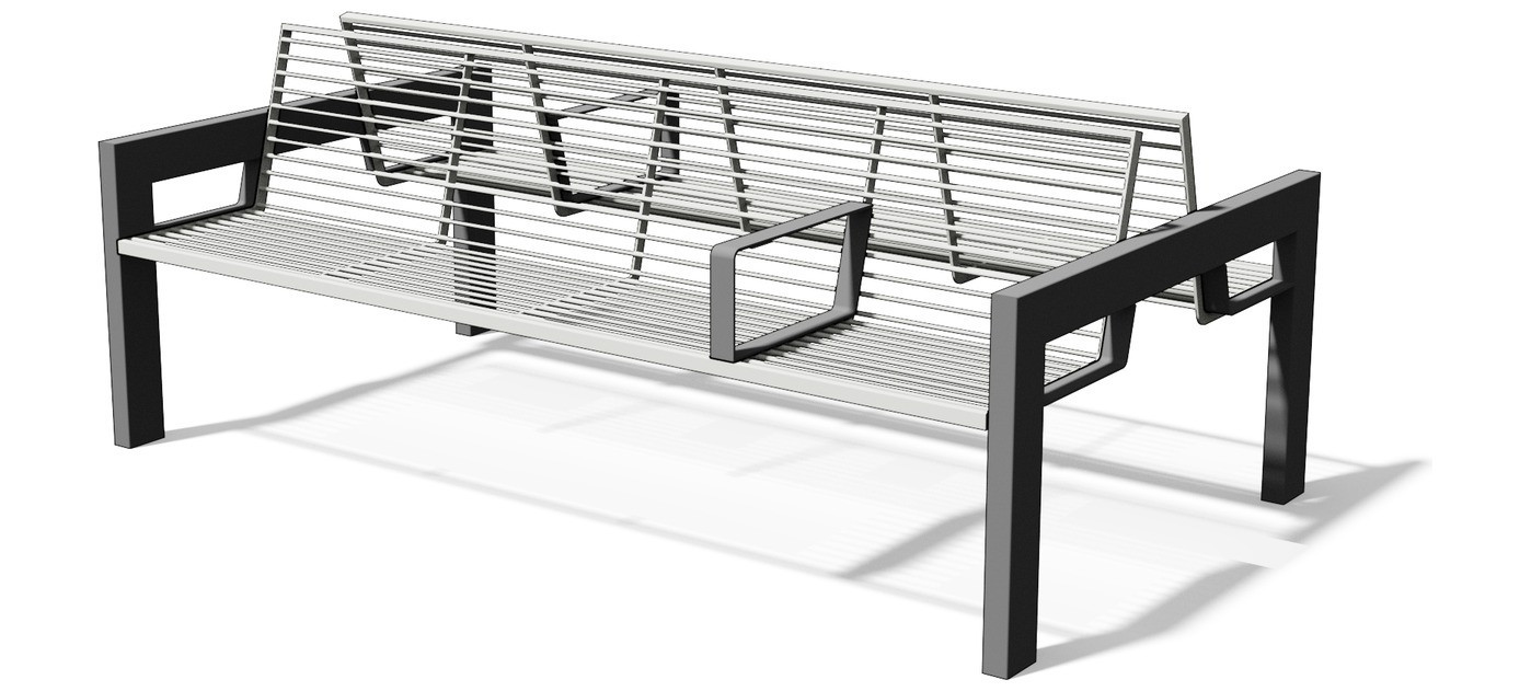 Egoe U two-sided bench with armrests, U1-490