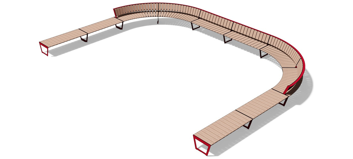 Egoe A circular bench - set, A4-SETU1