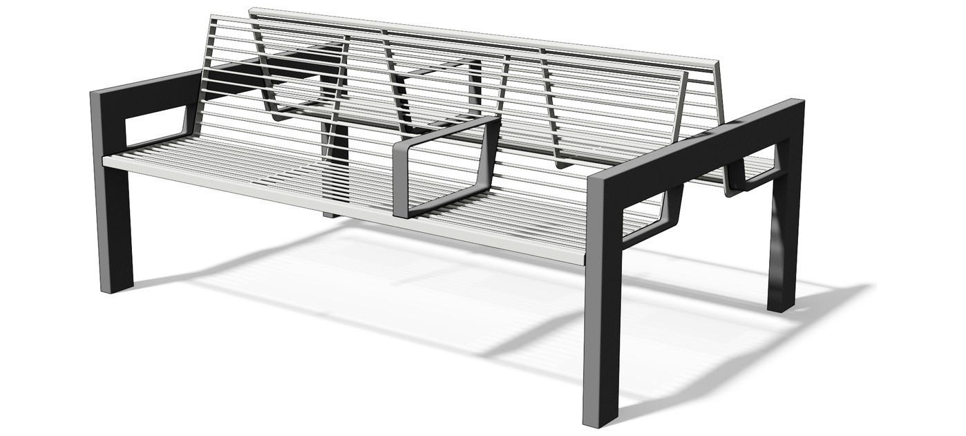 Egoe U two-sided bench with armrests, U1-491