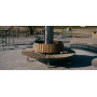 Egoe U zakrivljena klupa s naslonom R1100 / 45°, U3-500, ambijent