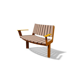Egoe U curved bench with backrest and armrests R1100 / 45°, U3-510