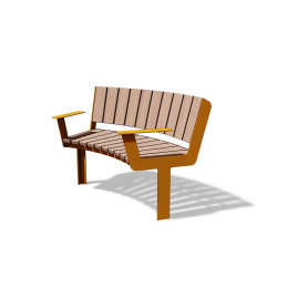 Egoe U curved bench with armrests R1100 / 45°, U3-560