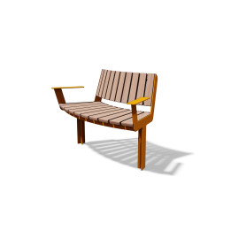 Egoe U curved bench Senior with backrest and armrests R1100 / 45°, U3-S510