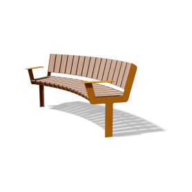 Egoe U gebogene Bank Senior mit Armlehnen R2000 / 30°, U3-S660