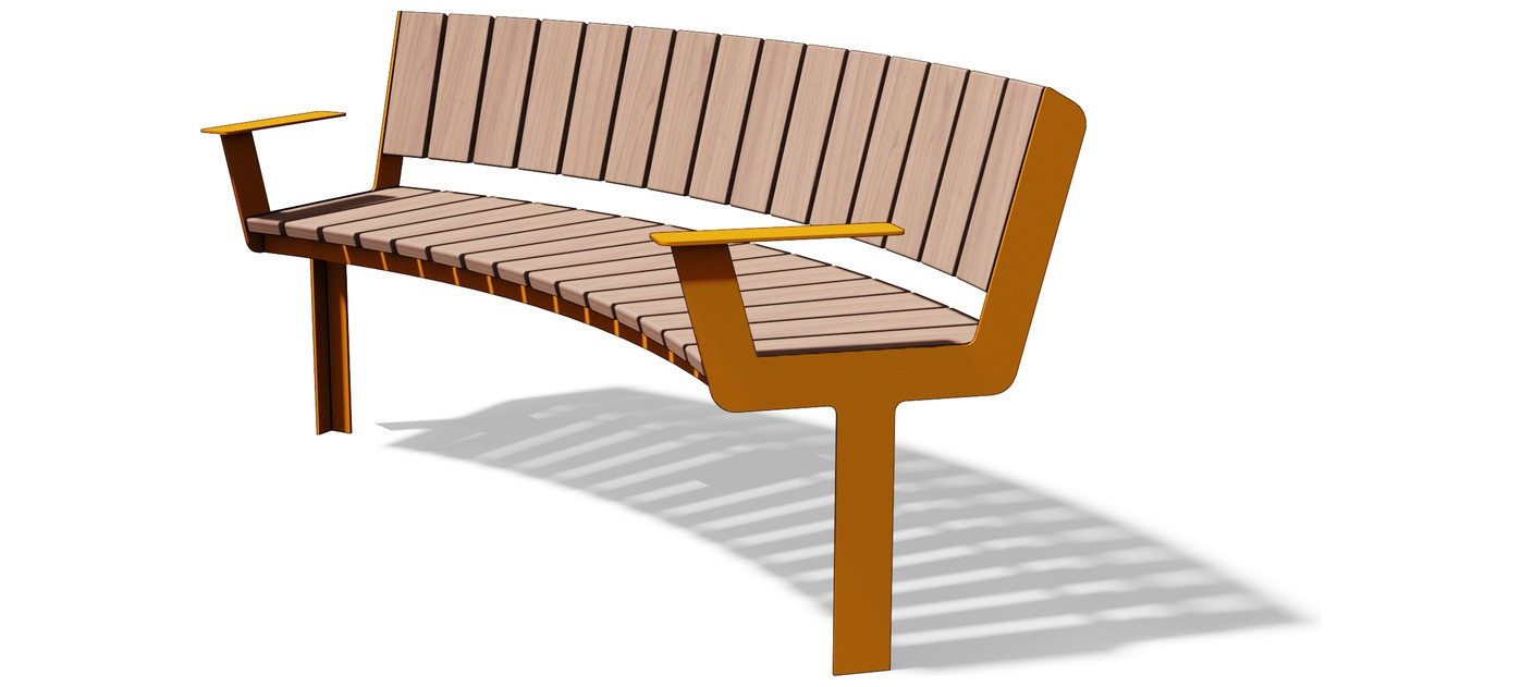 Egoe U ukrivljena klop Senior z rokonasloni R2000 / 30°, U3-S660
