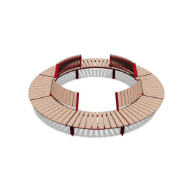 Egoe U gebogene Bank ohne Rückenlehne R2000 / 30°, U3-SETO2
