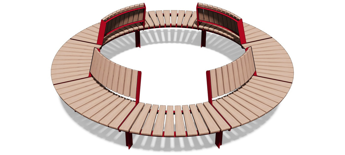 Egoe U curved bench without backrest R2000 / 30°, U3-SETO2
