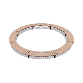 Egoe U gebogene Bank ohne Rückenlehne R2000 / 30°, U3-SETO3