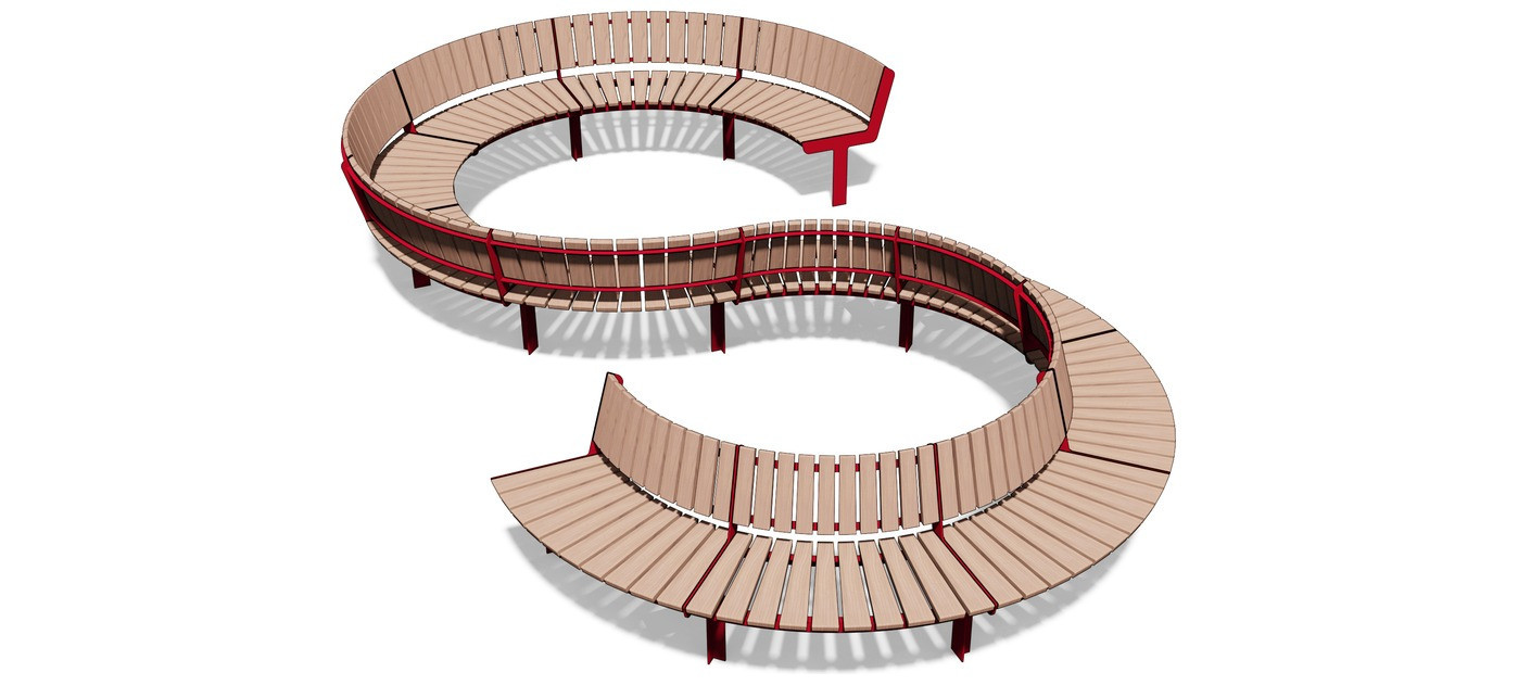 Egoe U Set gebogene Bänke, U3-SETS2