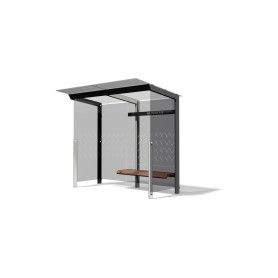 Egoe X avtobusna nadstrešnica s stekleno streho 2,8 x 1,7 m, X1-210R-SS