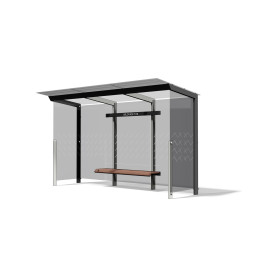Egoe X bus stop shelter with glass roof 4,2 x 1,7 m, X1-310-SS