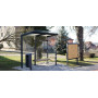 Egoe X bus stop shelter with glass roof 4,2 x 1,7 m, X1-310-SS, setting
