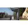 Egoe X bus stop shelter with glass roof 4,2 x 1,7 m, X1-310-SS, setting