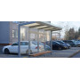 Egoe X bus stop shelter with glass roof 5,5 x 1,7 m, X1-400-SS, setting