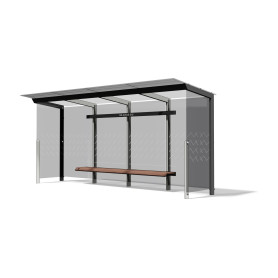 Egoe X avtobusna nadstrešnica s stekleno streho 5,5 x 1,7 m, X1-410-SS