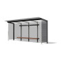 Egoe X bus stop shelter with glass roof 5,5 x 1,7 m, X1-410-SS