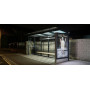 Egoe X bus stop shelter with glass roof 5,5 x 1,7 m, X1-410-SS, setting