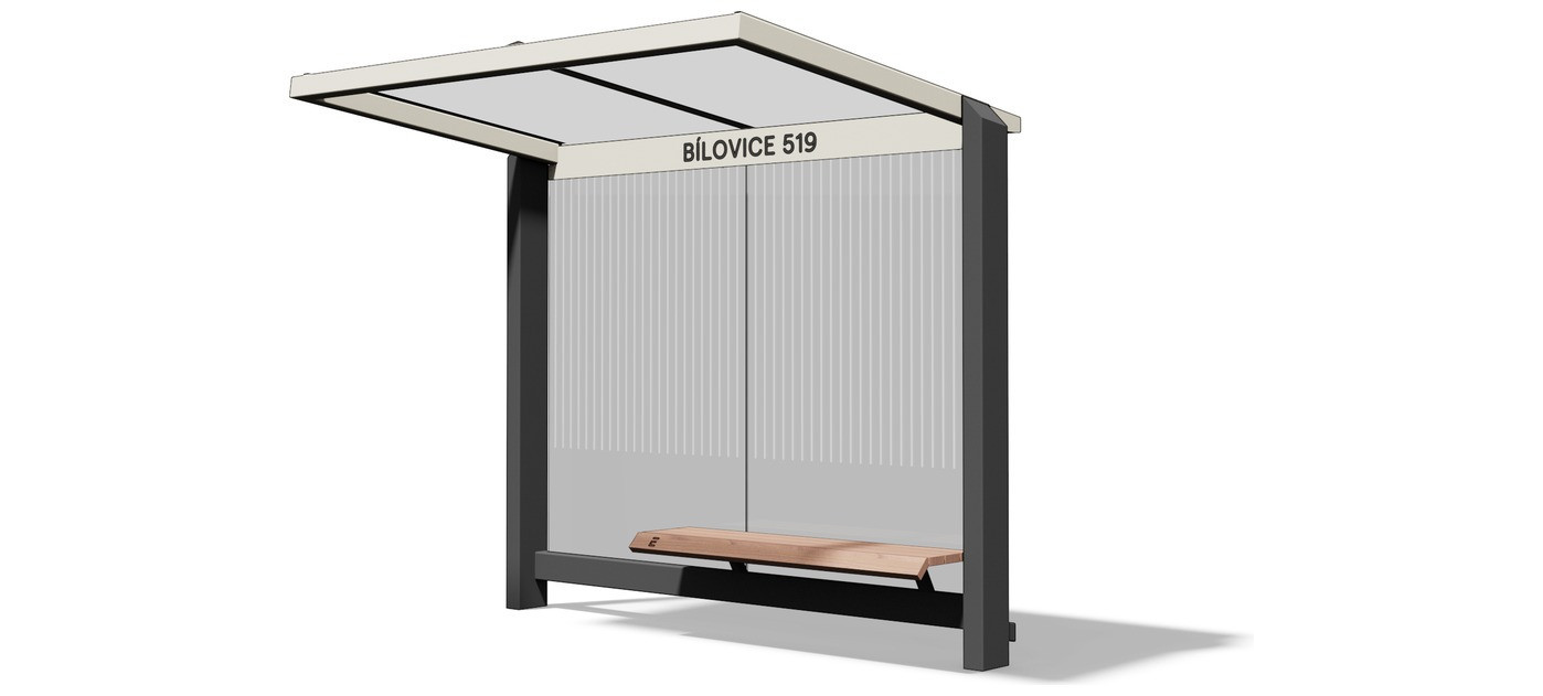 Egoe X autobusna nadstrešnica sa staklenim krovom 2,8 x 1,7 m, X2-200R-S