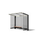 Egoe X bus stop shelter with glass roof 2,8 x 1,7 m, X2-210L-SS