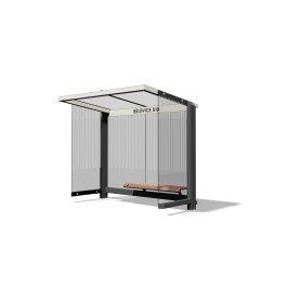 Egoe X bus stop shelter with glass roof 2,8 x 1,7 m, X2-210R-SS