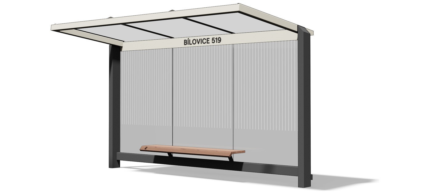 Egoe X avtobusna nadstrešnica s stekleno streho 4,2 x 1,7 m, X2-300-SS