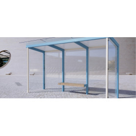 Egoe X Buswartehalle mit Glasdach 5,5 x 1,7 m, X2-400-SS, Ambiente