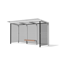 Egoe X Buswartehalle mit Glasdach 4,2 x 1,7 m, X3-310-SS